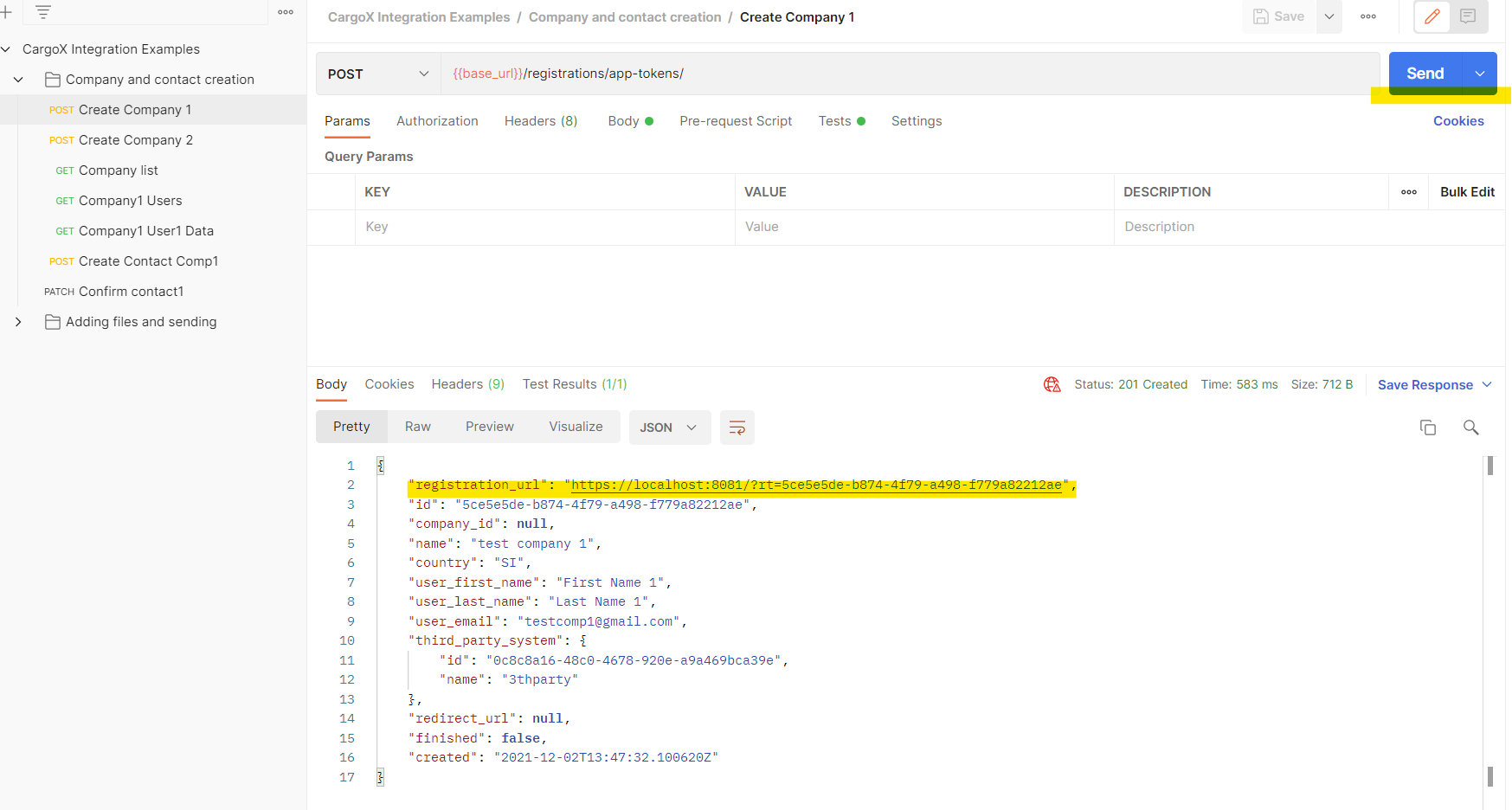 Create company step 1