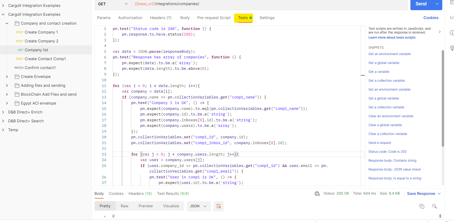 Get company data step 2